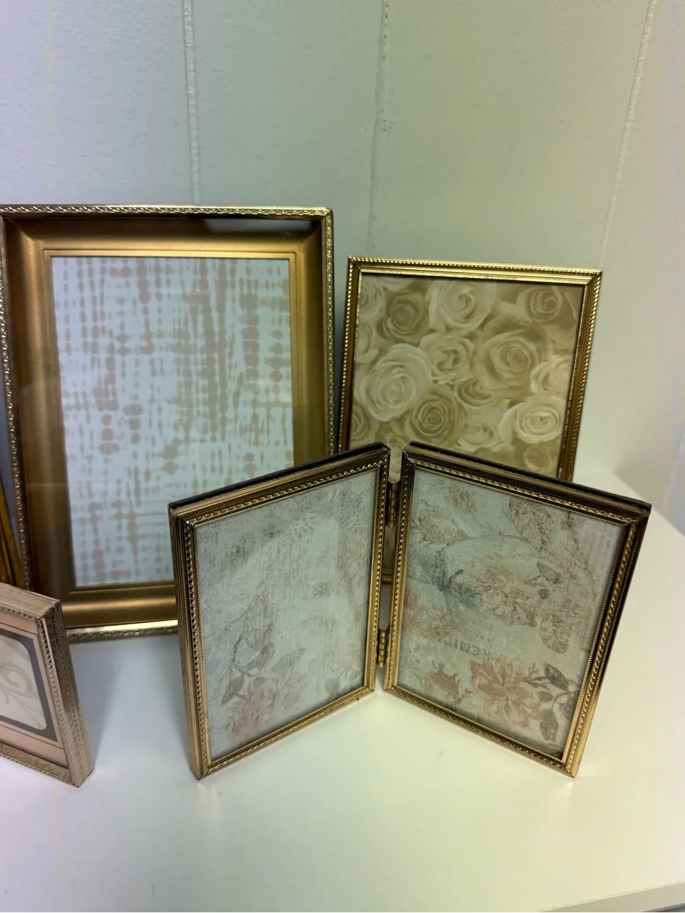 Vintage Mid-Century Brass & Goldtone Metal Picture Frame Bundle (Bundle of 5)
